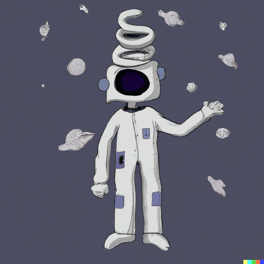 an astronaut, by Tim Burton